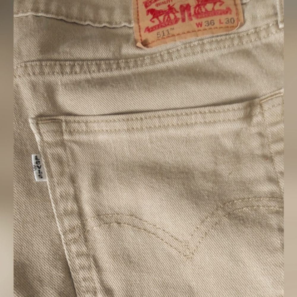 Levi's 511 Men's Jeans 36x30 Slim Fit Straight Leg Beige/Tan (White Tag)